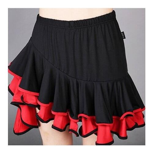 Ladies Latin Dance Skirt Girls Ballroom Salsa Samba Rumba Cha Cha Dancewear Skirt Competition Skirt 2 Colors