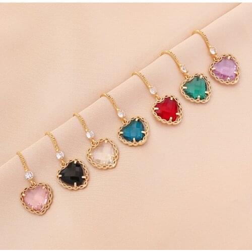 Big Heart Shaped Zircon Earrings For Women Glamour Crystal Hook Drop Earrings Brincos Bridal Wedding Fine Jewelry Accessories