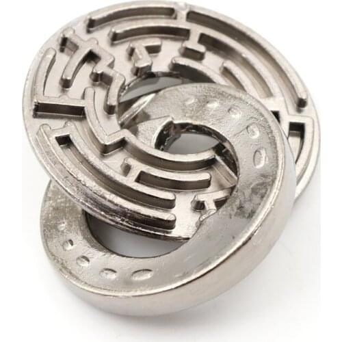 1PCS Metal Unlocked Maze Puzzle Labyrinth IQ Mind Brain Teaser Educational Toy Gift Game For Children Kids