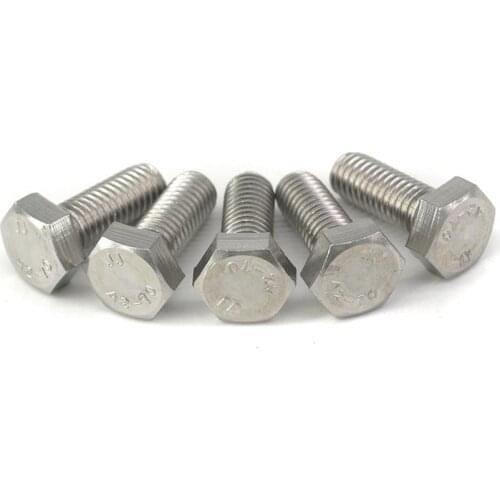10PCS M8x20mm 304 Stainless Steel Outer Hex Screws Bolts Hexagonal Screws DIN933 For Electrical Machine Equipment