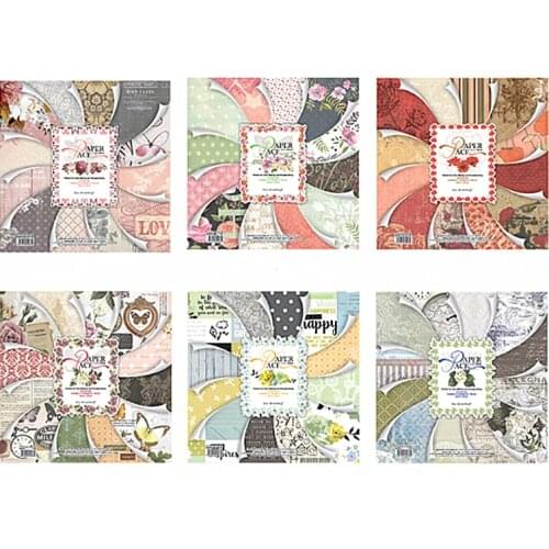 12 Inch 25pcs Scrapbook Paper Pad Flower Die Cut Paper Pad Package Scrapbook Set Retro Flower Garden Background Paper