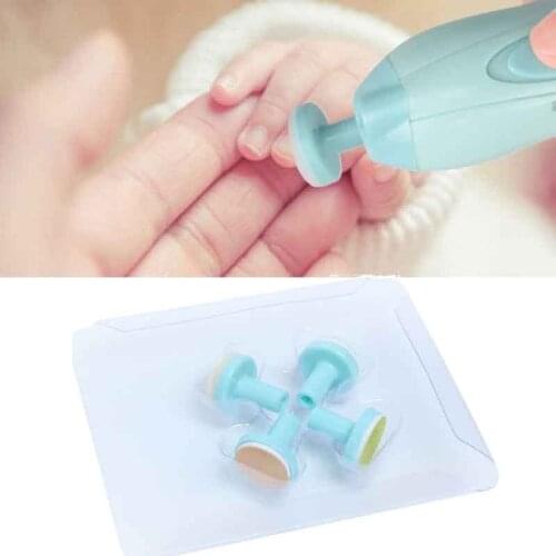 4 Pcs Electric Baby Nail Trimmer Head Replacement Kids Infant Safe Nail Manicure Polishing Sand Sponge