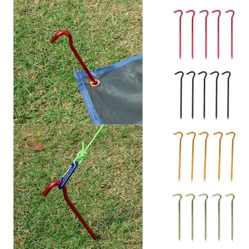 5 Pieces Aluminum Outdoor Camping Tent Canopy Pegs Hooks Stakes 6mm Diameter