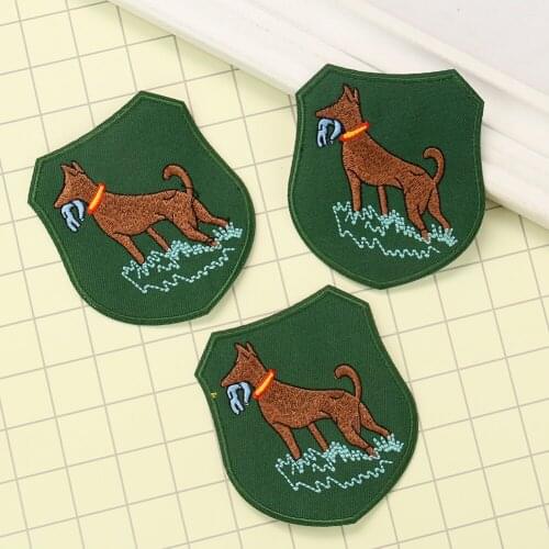 5PCS Army Dog Patch Hunt Arrest Tactical Fabric Badge Embroidery Applique Iron on Patches for Clothes Sticker Sewing Accessories