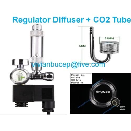 Aquarium CO2 Regulator 110V 220V W21.8 CGA320 bubble counter solenoid diffuser tube Leech Catcher shrimp plant fish tank