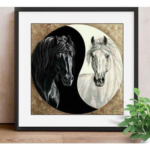 Diamond Painting Full Square Horse Diamond Embroidery Cross Stitch Tai Chi Picture Of Rhinestones Wall Stickers