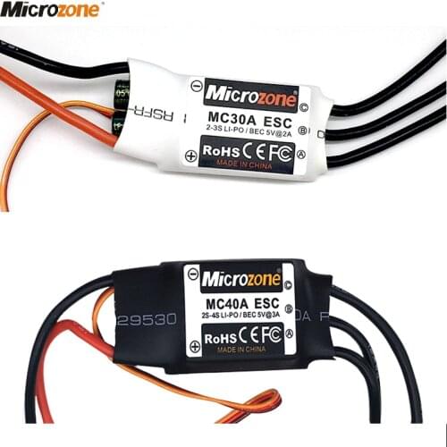 Microzone Rc Brushless 30A 40A ESC 2-4S Electric Speed Controller with 5V 3A BEC For Rc Drone Airplane Multicopter Helicopter