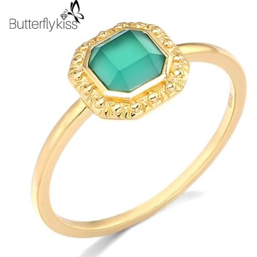 BK Genuine Gold 585 Chrysoprase Rings Vintage Exquisite Relievo Luxury Jewelry For Women New Korean Statement Rings Gifts