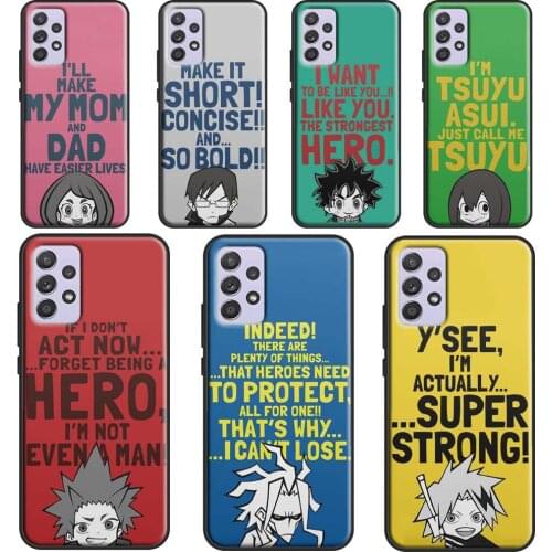 My Hero Academia Cute Chibi Quotes Case For Samsung A32 A52 A72 A42 A12 A21S A20e A11 A31 A51 A71 A02 A20 A30 S A40 A50 A70