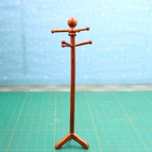 G08-X018 children gift Toy 1:12 Dollhouse mini Furniture Miniature rement Doll accessories wooden brown Hangers 1pcs