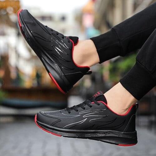 Mens plus size running sports shoes non-slip breathable mens casual shoes increased walking fitness shoes outdoor hiking shoes