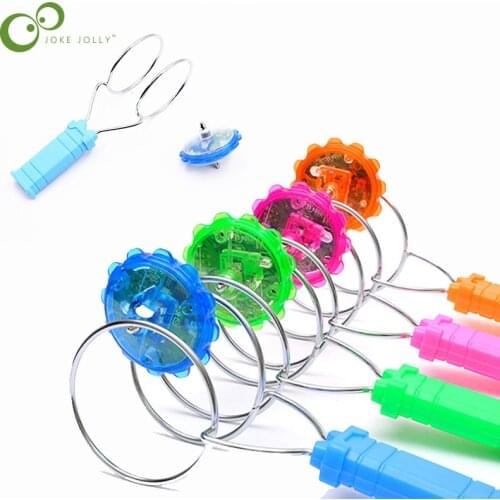 Puzzle Gyro Toy Childrens Automatic Light-Emitting Electric Flashing Magic Flying Hand-Cranked Orbit Magnetic Gyro WYW