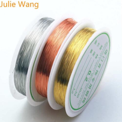 Julie Wang 1 Roll 0.4/0.6/0.8/1mm Copper Wire Cord Beading Wire For Necklace Pendant Bracelet String Jewelry Making Accessory