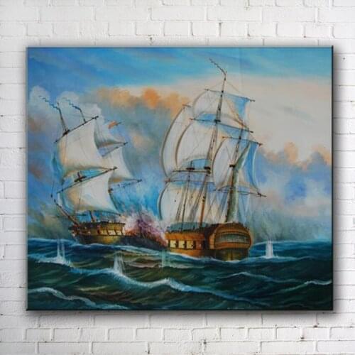 Classical sailing seascape landscpae oil painting canvas printings printed on canvas home room wall art decoration pictures