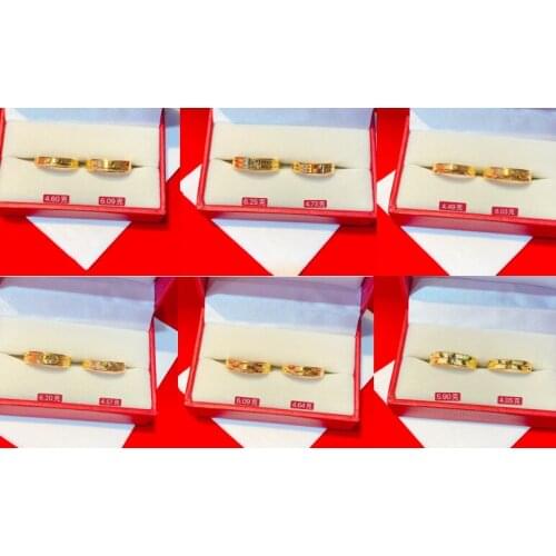 HX 24K Pure Gold Ring Real AU 999 Solid Gold Rings Elegant Shiny Heart Beautiful Upscale Trendy Jewelry Hot Sell New 2020