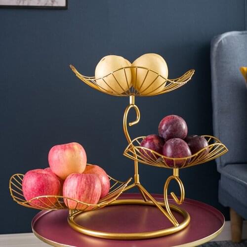 Fruit Basket Nordic Style Basket Rack Creative Iron Hollowed Drain Bowl Snack Tray Creative Fruit Storage WF