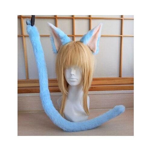 Cosplay Simulation Plush Neko Cat Ears With Tail Costume Carnival Party Halloween Prop Anime Asada Shino Sword Art Online SAO