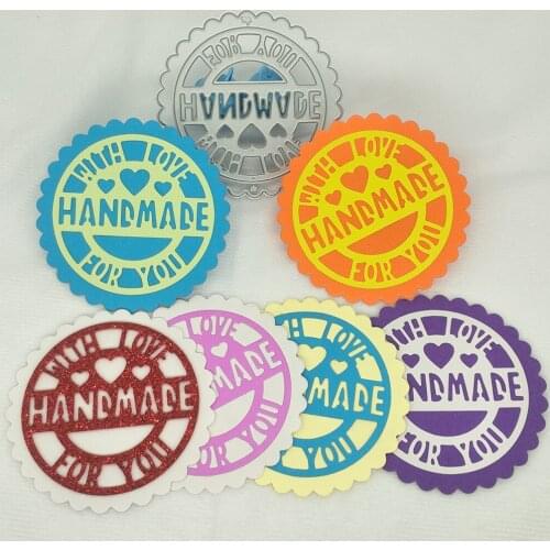 Round love badge with lace, metal cutting die for breast label, scrapbook, photo album decoration DIY handmade art