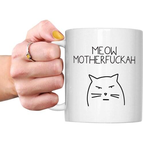 Meow Motherfuckah Mug Profanity Cat Mugs Gift