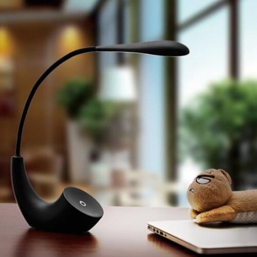 LED USB Rechargeable Touch Sensor Switch Moon-Shaped Reading Lamp Flexible Desk Light Decorative Table Lamp Black/Red/White