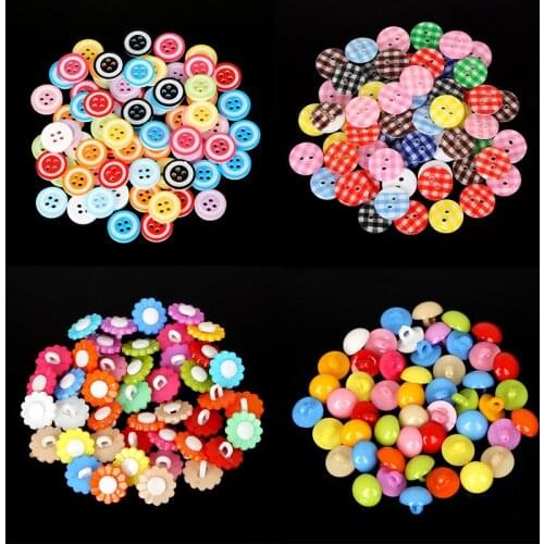 50Pcs Beautiful Resin Round Buttons Sewing DIY Clothing Accessories DIYmaterials Scrapbooking Decals for Kids Crafts Accessories