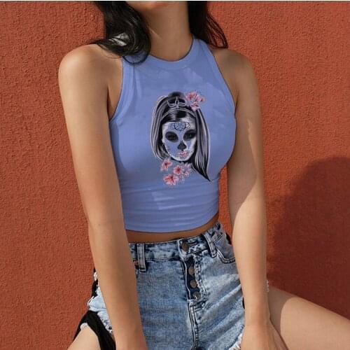 Calavera Sugar Skull Ironing on Heat Transfer Printing Patches Stickers Washable for Clothes T-shirts DIY Appliques New Patch