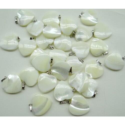 Natural stone Parelmoer Shell liefdevolle Quartz Crystal hartvorm pendant zoutwater parelmoer for DIY Jewelry making necklace