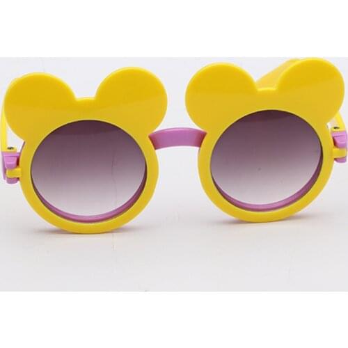 2021 New Cartoon Lovely Kids Sunglasses Bear Shape Frame Girls Children Sun Glasses Round Street Beat Baby Boy Driver Goggles