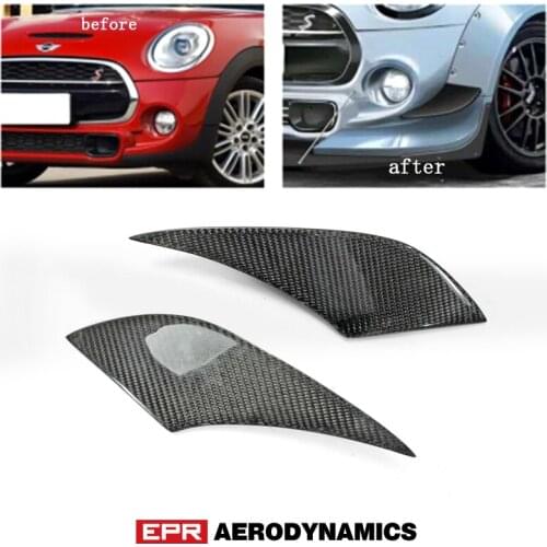 Front Splitter For F56 Mini Cooper S TP Style Wide Body Carbon Fiber Front Bumper Canard Trim (S Only)