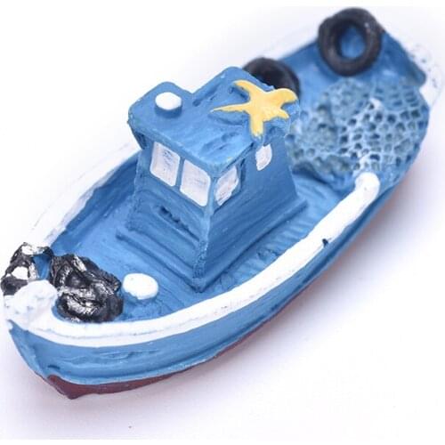 Pop 1pcs Yacht Ship Fishing Boat Miniature Fairy Garden Home Houses Craft Micro Landscaping Decor DIY Accessories
