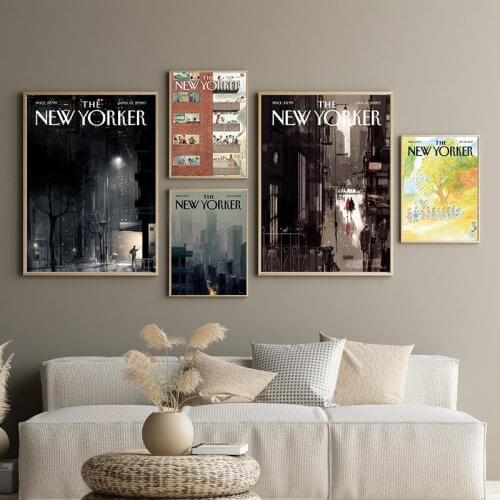 The New Yorker Magazine Cover Posters Vintage Prints Retro Wall Decorative Pictures Bookstore Art Canvas Painting Literary Gifts