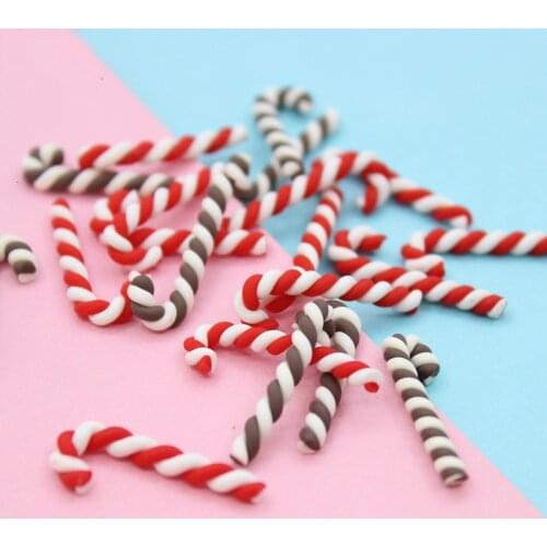 20Pcs Home Decoration Christmas Kawaii Resin Flatback Cabochons Scrapbooking Cute Clay Candy Craft DIY Accessories Buttons