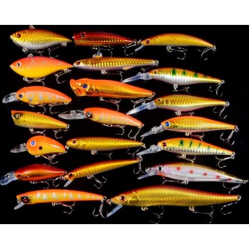 New 20pcs/Set Fishing Lures 20 Models Mixed Artificial Wobblers Fishing Bait Bass Jerkbait Quality Professional Fishing Tackle