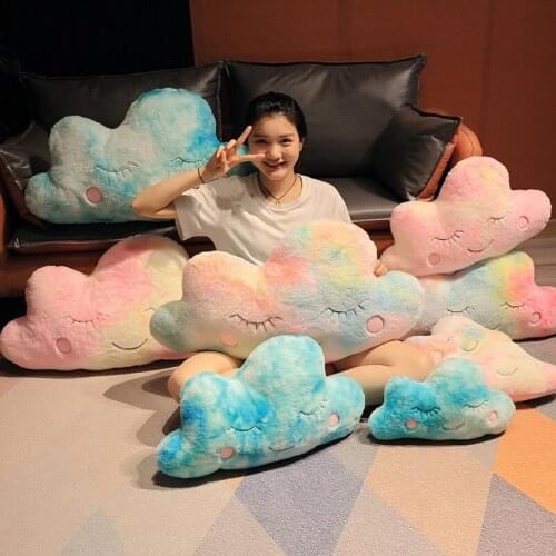 Nice Stuffed Colorful Cloud Plush Pillow Super Soft Cushion Cloud Stuffed Plush Toys For Children Baby Kids Pillow Girl Gift