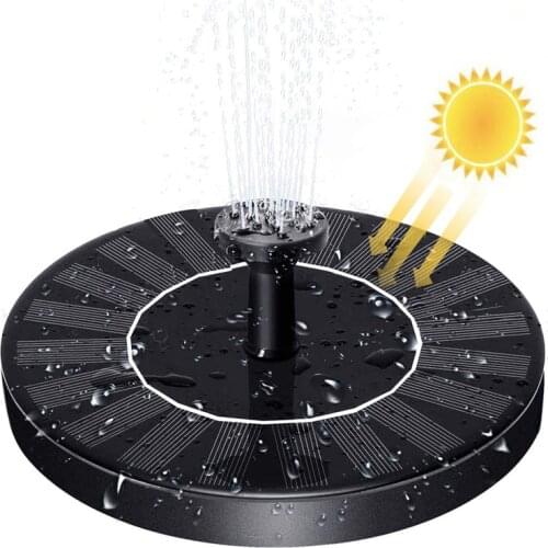 Solar Fountain, Portable Solar-Powered Floating Fountain Geyser Outdoor Water Pump for Garden Pond Pool, Black