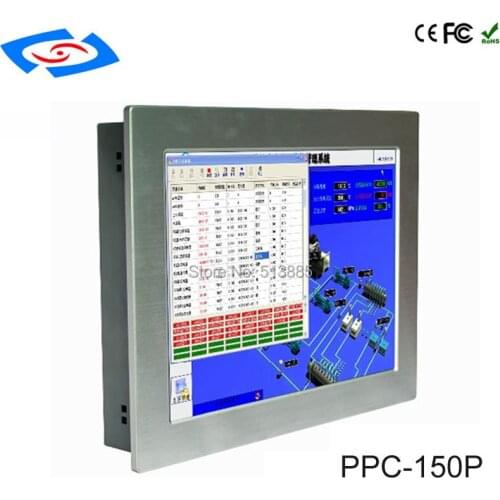 High Performance 15 inch Fanless Touch Screen Industrial Panel PC With 4xUSB 4xCOM 2xLAN Support XP/Win7/Win8/Win10/Linux System