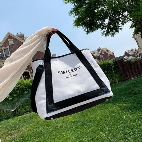 Autumn Women New Canvas Handbag Fashion Letter Print Tote Large Capacity Female Shoulder Crossbody Bag High Quality Sac A Main