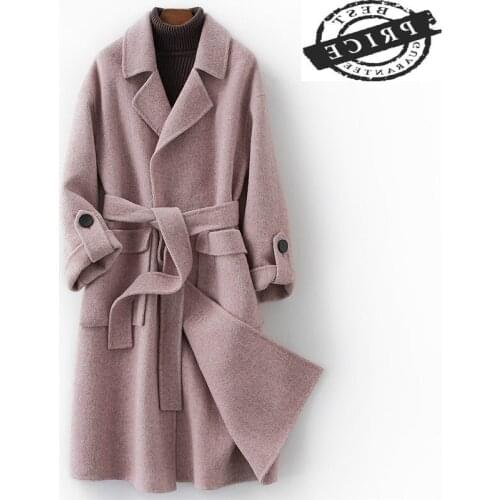 Winter Woman Coats 2021 Wool Coat Female Sided Woolen Jackets Elegant Ladies Autumn Spring Slim Long Overcoat LWL131a