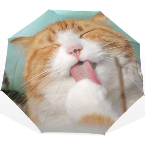 So Lovely Cat Children Umbrella Rain Women Three Folding Cute Automatic Umbrella Anti-UV Sun Rain Animal Windproof Umbrellas