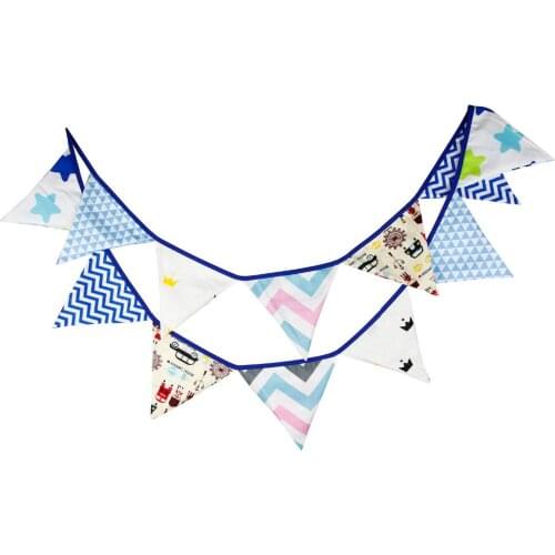 1pcs 3.2M Boy Baby Shower Birthday Party Theme Cartoon Boat Car Bunting Banners Children Room Star Sea Wave Decoration Pennant