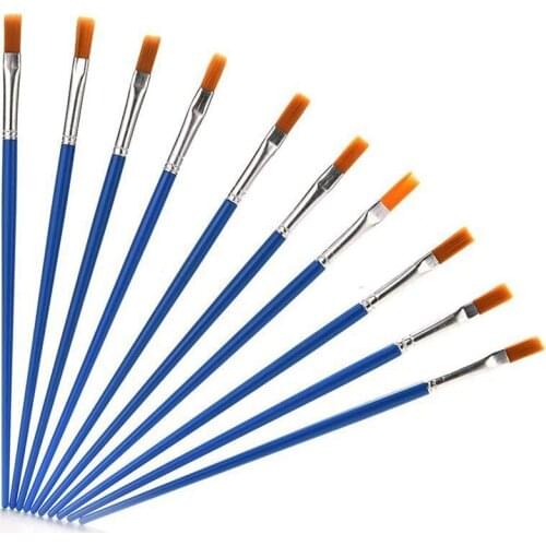 10-Piece Nylon Hair Paint Brush Set Professional Artist Paint Brushes Art Painting Supplies for Watercolor Oil Acrylic Paintin