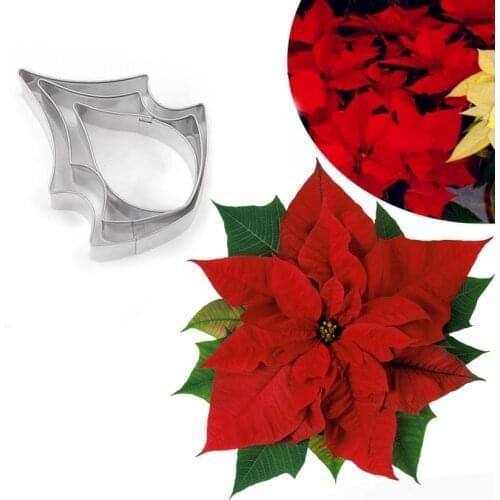 3 pcs/set Poinsettia Cutters Set Stainless Steel Candy Biscuit Fondant Cookie Cutters Cake Decorating Tools