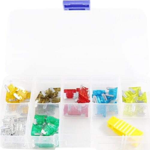 50pcs 7 Values Blade Auto Fuse Micro Fuse Mixed 5A 7.5A 10A 15A 20A 25A 30A