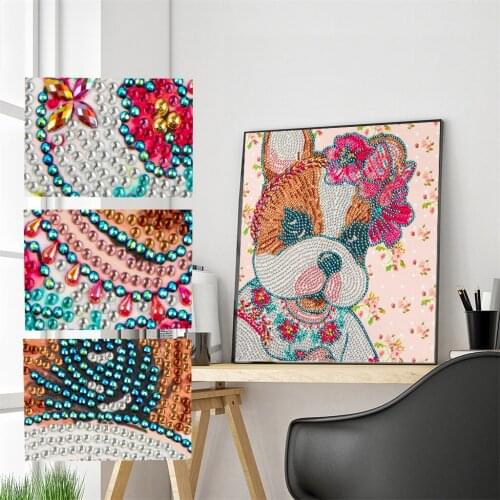 5D Animals Cross Stitch Diamond Embroidery Drill DIY Diamond Painting Special Shape Diamond Cartoon Flower Cat Character Gifts