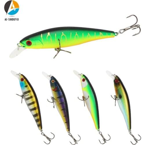 AI-SHOUYU Minnow Hard Bait Fishing Lure 95mm/15g Sinking Bait with 2 Treble Hook Crankbait Wobbler Pesca Fishing Tackle Leurre