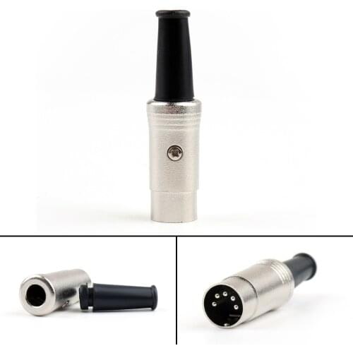 Artudatech 10Pcs/50Pcs 5 PIN DIN Connector Midi Cable Lead Audio Plug Male Inline Metal Connector Parts