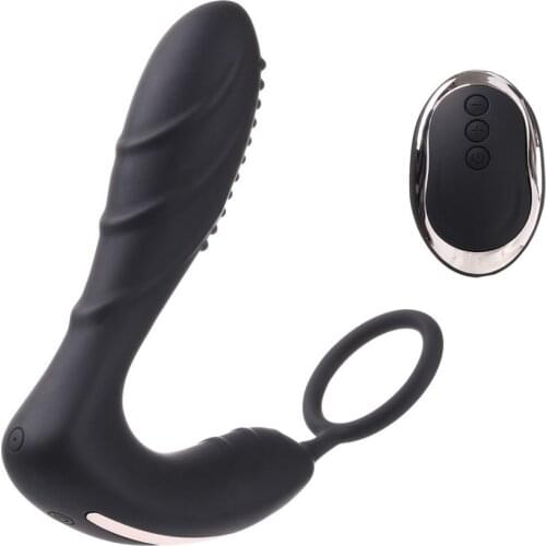 Wireless Remote Control Butt Plug With Ring, Silicone Male Prostate Massager Anal Vibrator 10 Speed Sex Toys For Men