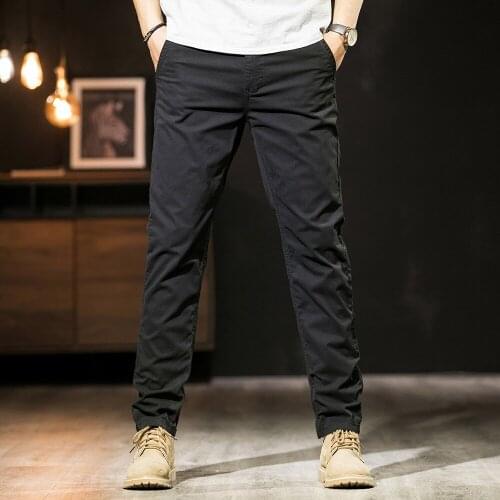 Straight Casual Pants Men Clothing Classic Basic Streetwear Black Khaki Army Trousers for Man 2021 New Fashion personality