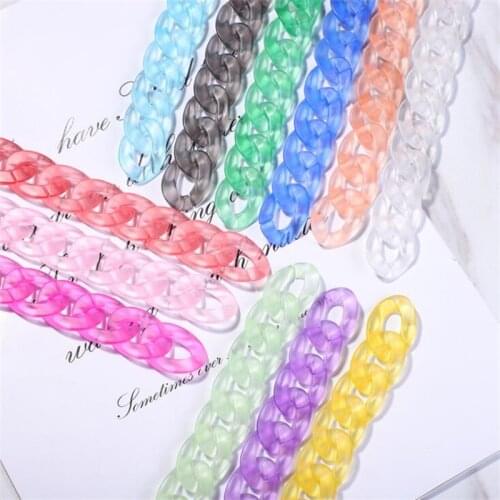 40CM Colorful Acrylic Long Chain Necklace For Women Chain Chunky Choker Pendant Necklace Jewelry Making Findings Accessories