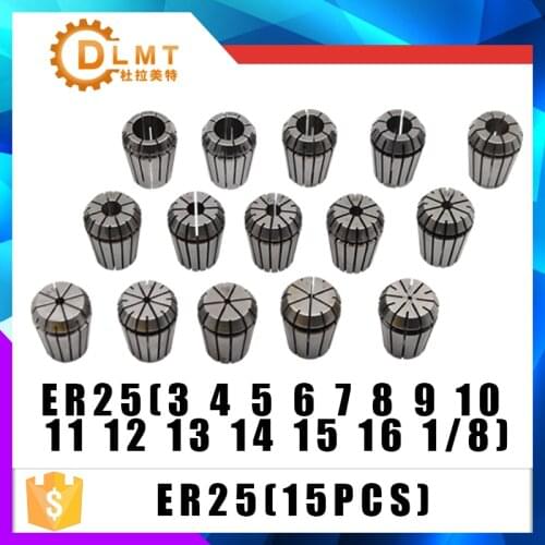 ER25 16PCs clamp set 3mm to 16mm Range for milling CNC engraving machine tool motor axis